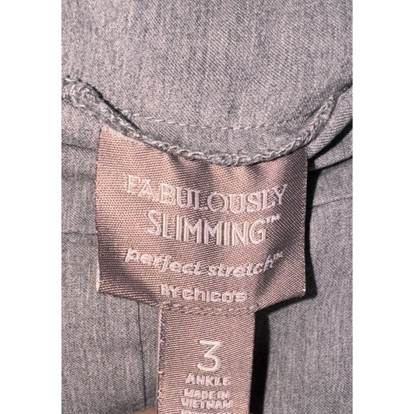 Fabulously Slimming Womens Gray Ankle Pants Size 3 Perfect Stretch - Picture 4 of 5